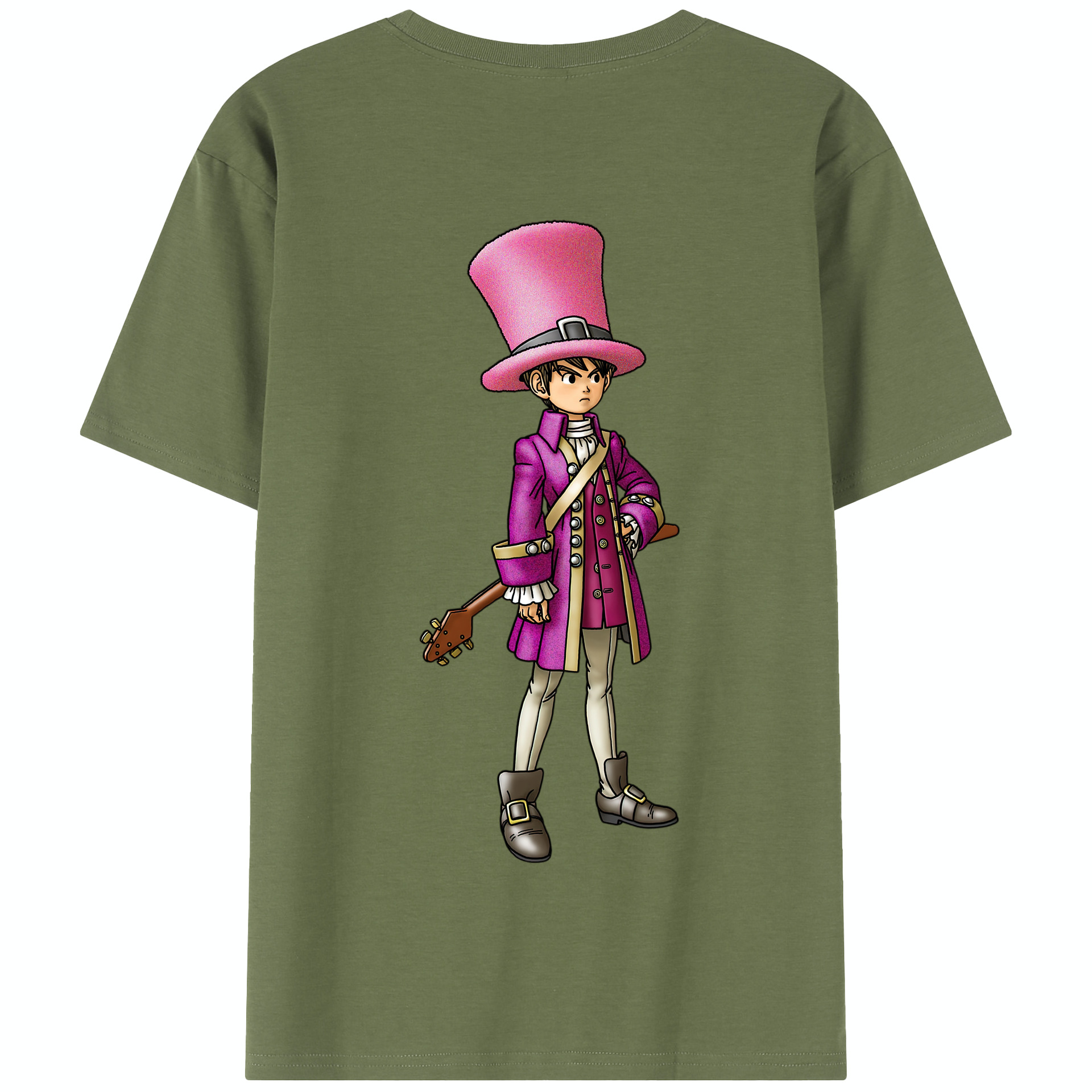 （画像用） ドラゴンクエスト Doragon Kuesuto Dragon Quest 綿100％半袖Tシャツ（背面プリント）